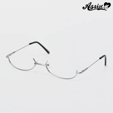 オーバル型ハーフフレームメガネ