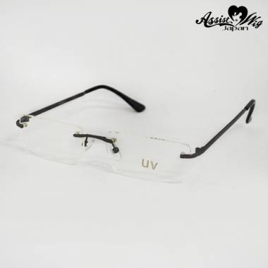 ノーフレームメガネ　ブラック