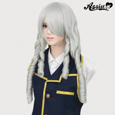 縦ロールカール　ホワイトシルバー　60