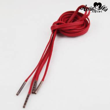 靴紐　120cm　5mm幅　(平紐)　レッド