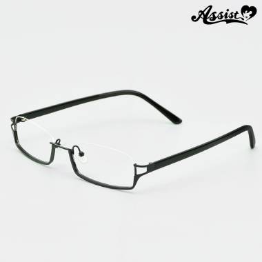 ハーフフレームメガネ　レンズなし　ブラック