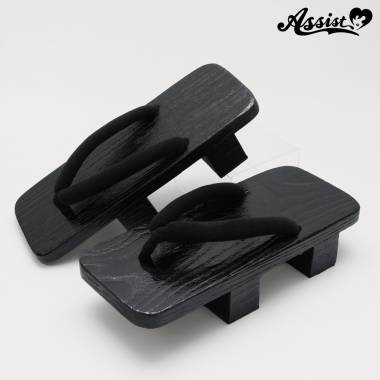 下駄(黒塗り)　5.5cm　タイプ2　鼻緒黒