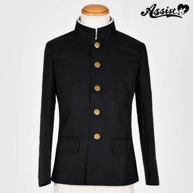 【ポージングしやすい】学ラン(上着のみ)　ボタンタイプ　ブラック
