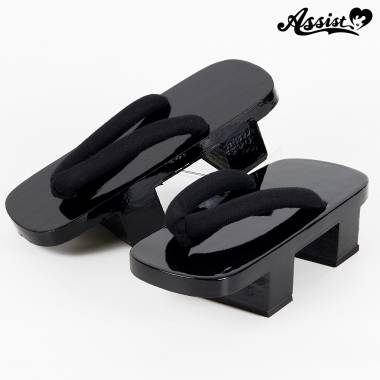 下駄(黒塗り)　5.5cm　タイプ1　鼻緒黒