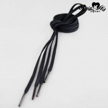 靴紐　120cm　5mm幅　(平紐)　ブラック