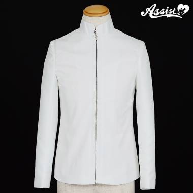 【ポージングしやすい】学ラン(上着のみ)　ファスナータイプ　ホワイト