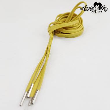 靴紐　120cm　5mm幅　(平紐)　イエロー