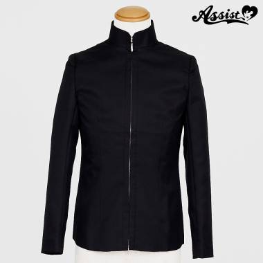 【ポージングしやすい】学ラン(上着のみ)　ファスナータイプ　ブラック